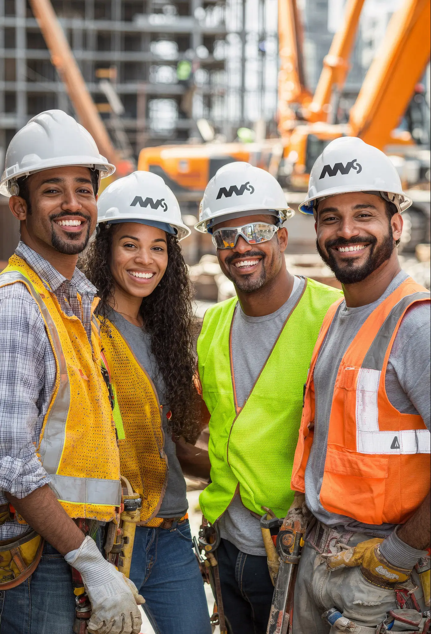 NWCS specialists reviewing coverage with a construction crew